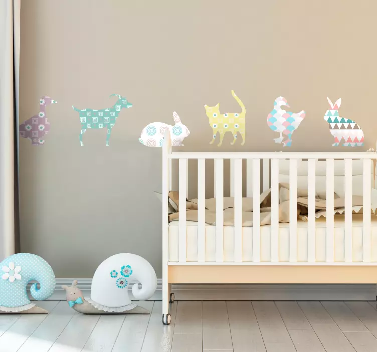 αυτοκόλλητο τοίχου με παστέλ colorrs γεωμετρικές υφές - TenStickers