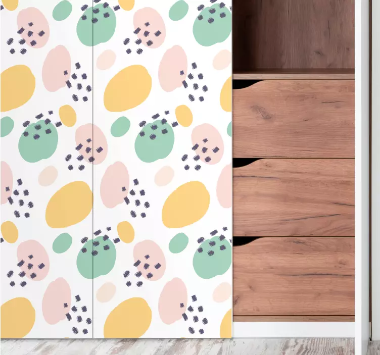 Αυτοκόλλητο βινυλίου με παστέλ φόρμες τέχνης τοίχου - TenStickers