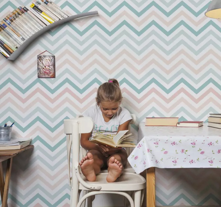 αυτοκόλλητο τοιχογραφία παστέλ ζιγκ-ζαγκ - TenStickers
