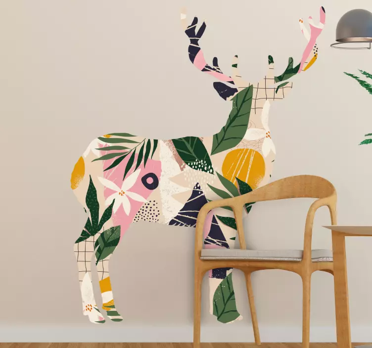 αυτοκόλλητο τοίχο μοτίβο ελάφι ζώων - TenStickers