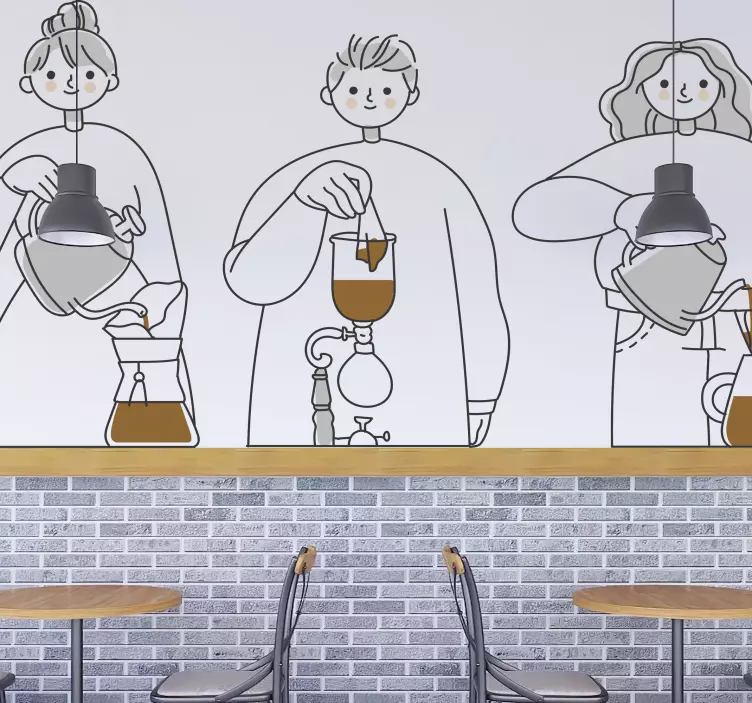 οι άνθρωποι που κάνουν διαφορετικές μεθόδους καφέ πίνουν - TenStickers