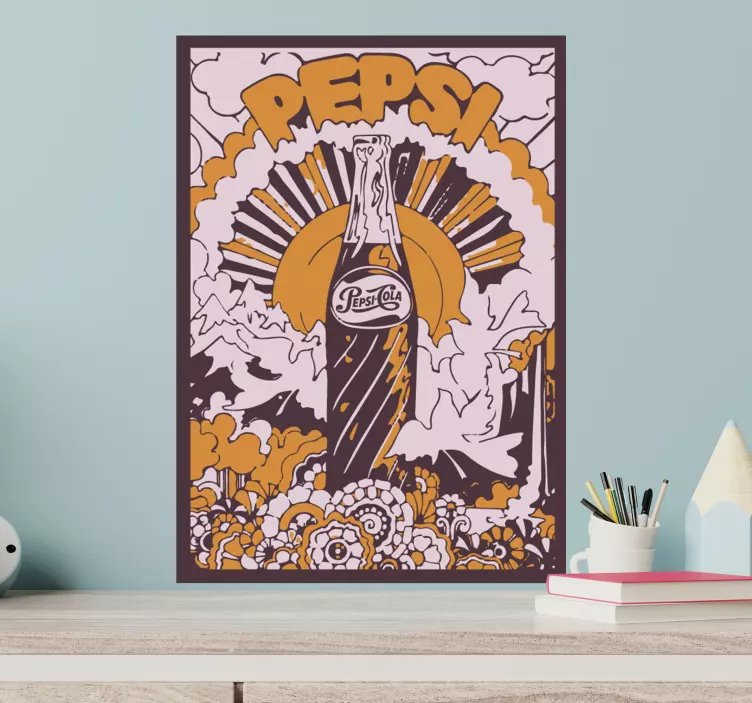 αυτοκόλλητο vintage σχέδιο pepsi cola 70s - TenStickers