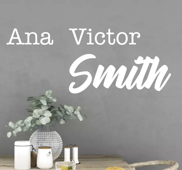 αυτοκόλλητο γάμου ονόματα συζύγων και συζύγων - TenStickers