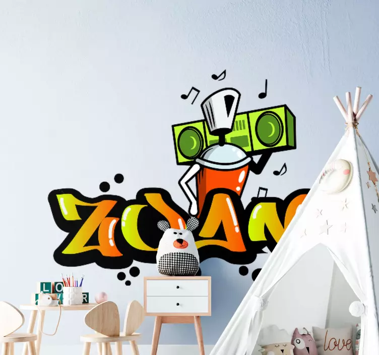 αυτοκόλλητο εξατομικευμένο όνομα γκράφιτι πόλης - TenStickers