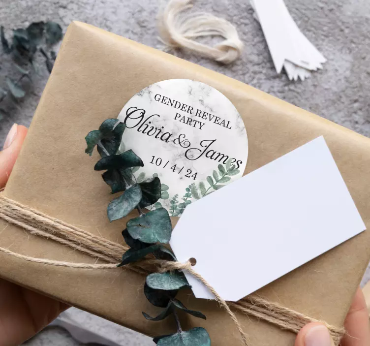 προσαρμόσιμο αυτοκόλλητο φύλο αποκάλυψη κόμμα μάρμαρο - TenStickers