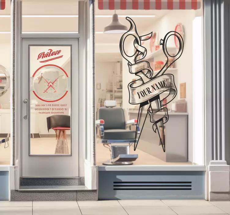 αυτοκόλλητο πρόσοψη καταστήματος Το Προσωπικό Λογότυπο Μπαρμπερσό - TenStickers