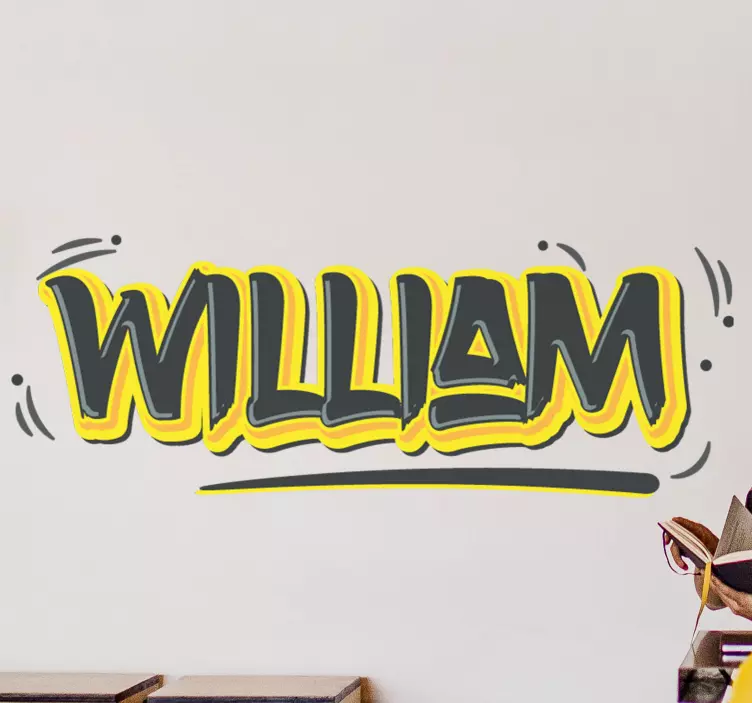 εξατομικευμένο όνομα γκράφιτι κίτρινο αστικό decal - TenStickers