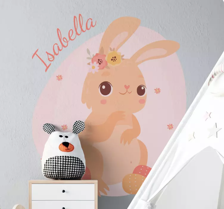 εξατομικευμένο όνομα με ζώο κουνελιού - TenStickers