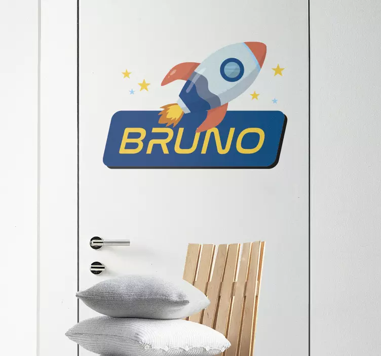 εξατομικευμένο αυτοκόλλητο πόρτας με όνομα πυραύλου - TenStickers