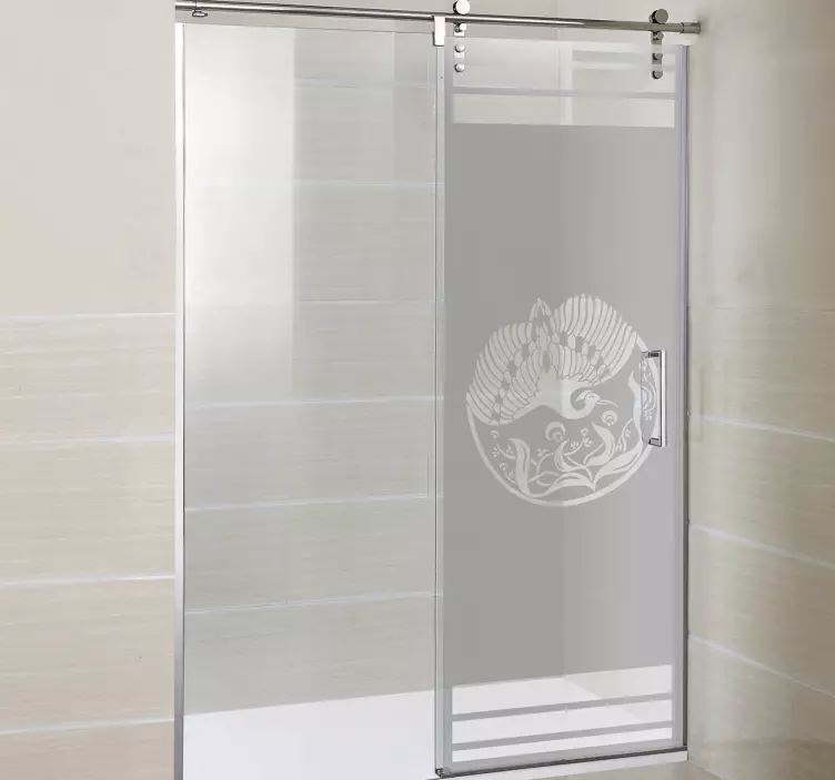 αυτοκόλλητο παραθύρου ντουζιέρας τέχνης phoenix - TenStickers