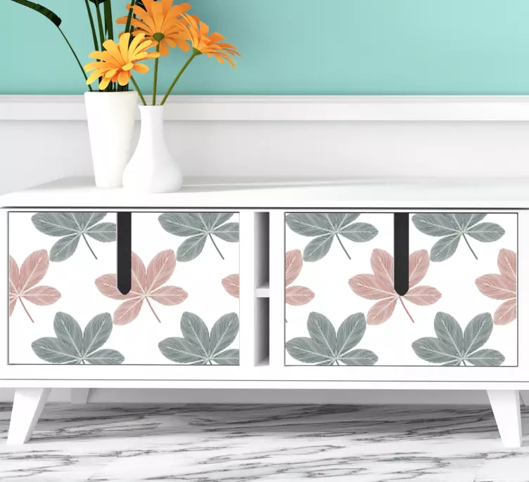 ροζ και μπλε φύλλα ακρυλικό έπιπλα - TenStickers