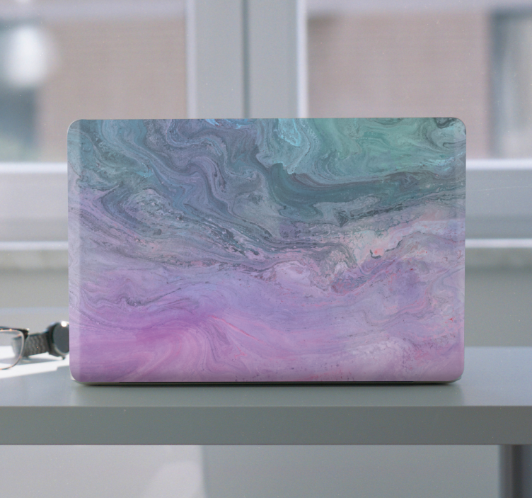 ροζ και ανοιχτό μπλε υγρό δέρμα φορητού υπολογιστή - TenStickers