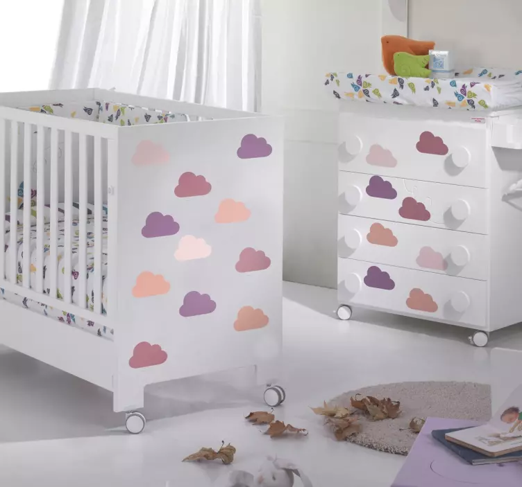 συλλογή με ροζ τόνους cloud αυτοκόλλητα - TenStickers