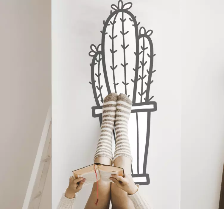 Αυτοκόλλητα φυτών κάκτος σε γλάστρα - TenStickers