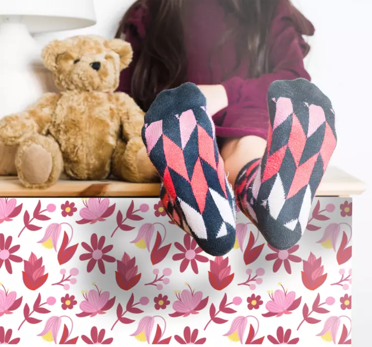 αυτοκόλλητο λαϊκή τέχνη με στοιχεία επίπλων - TenStickers