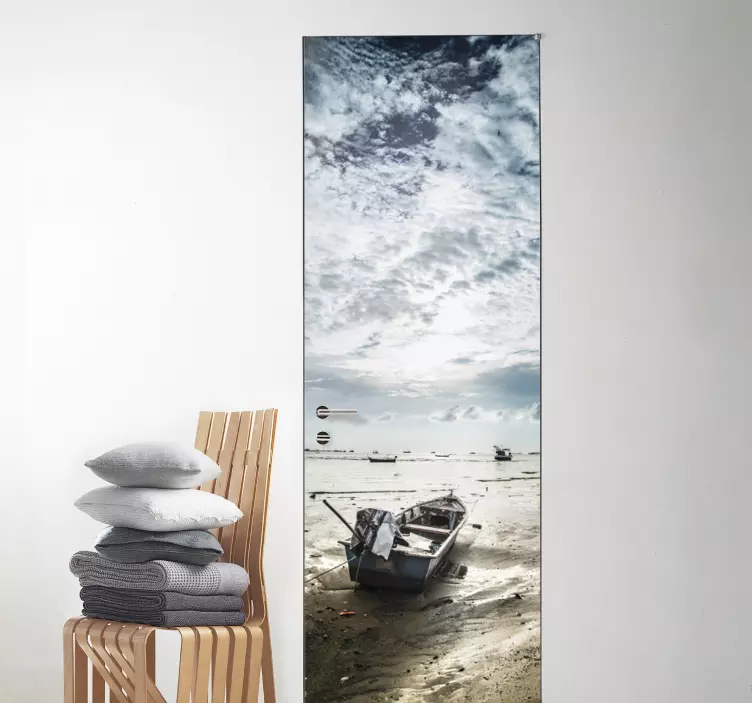 αυτοκόλλητο πόρτα γυαλιστερό παραθαλάσσιο - TenStickers