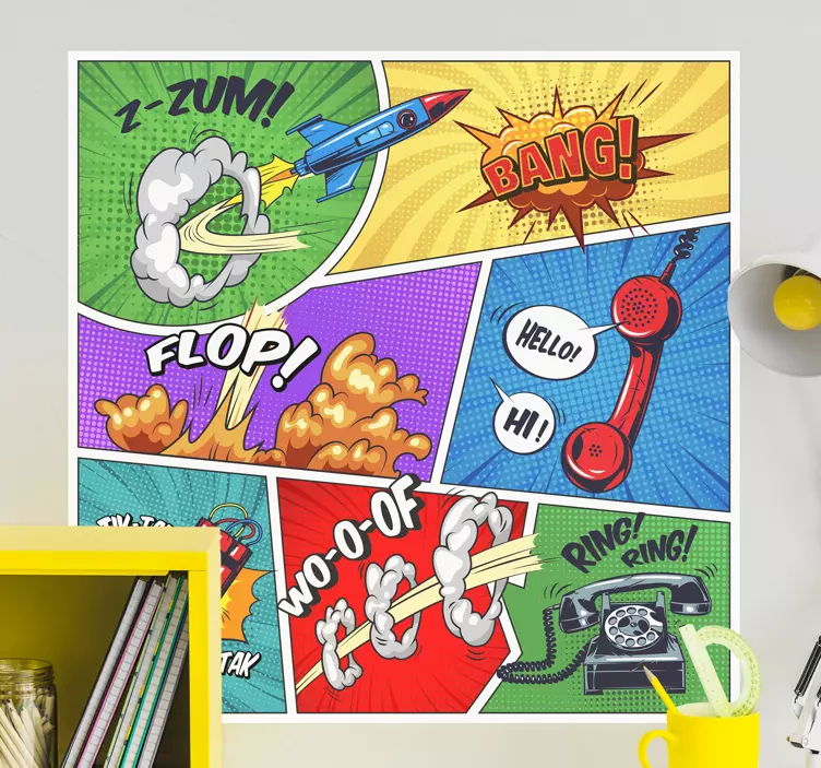 Pop art vintage τοίχο αυτοκόλλητο - TenStickers