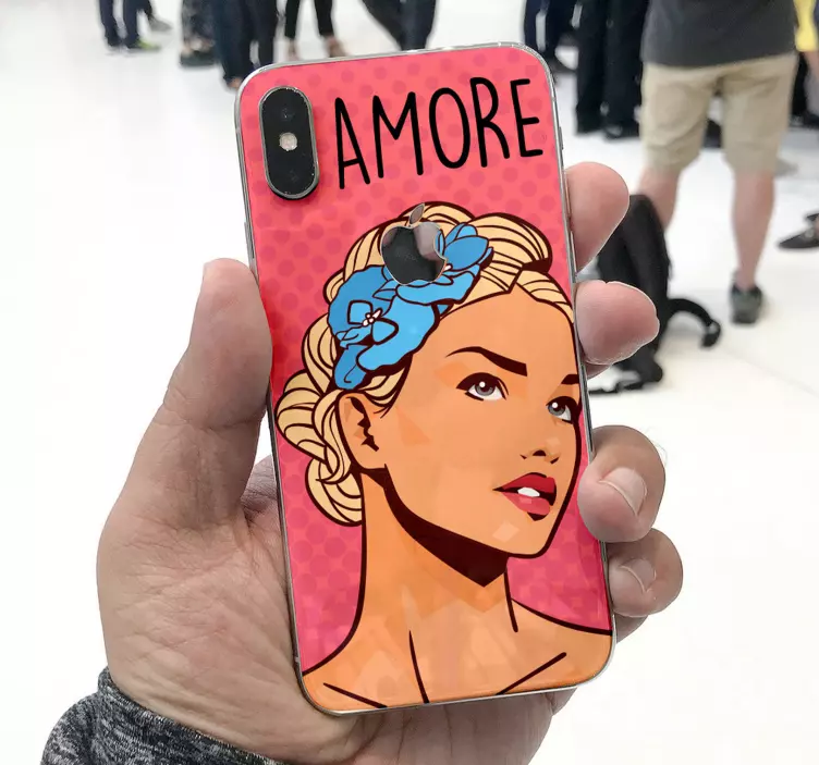 αυτοκόλλητο ποπ ξανθιά κοπέλα iphone - TenStickers