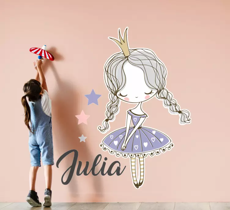 αυτοκόλλητο με πριγκίπισσα με δύο πλεξούδες - TenStickers