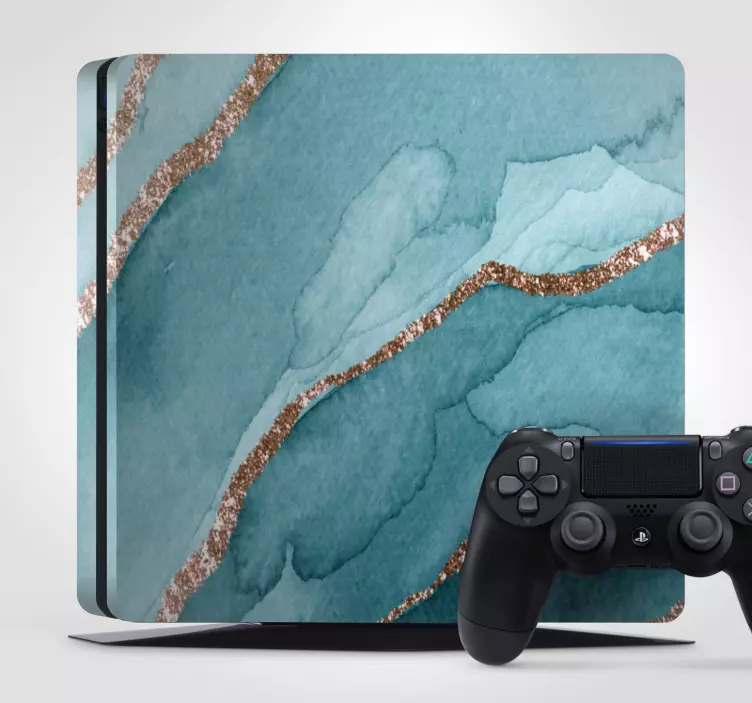 Αυτοκόλλητα Ps4 υφή aqua geode - TenStickers