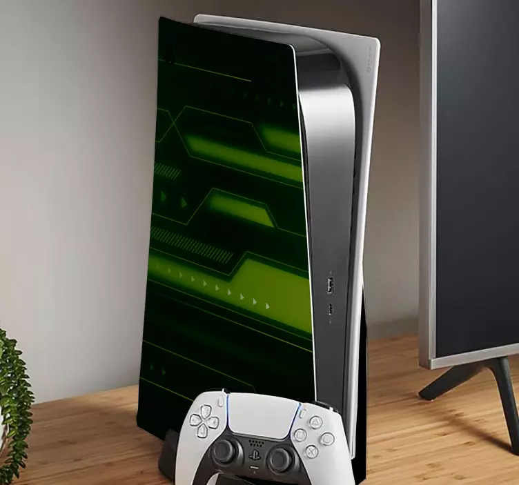 Αυτοκόλλητο ps5 με σχέδια πράσινης τεχνολογίας - TenStickers