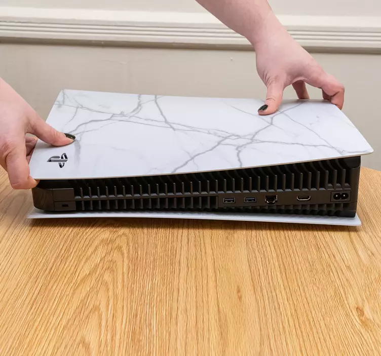 Ps5 αυθεντικό λευκό μάρμαρο δέρμα - TenStickers