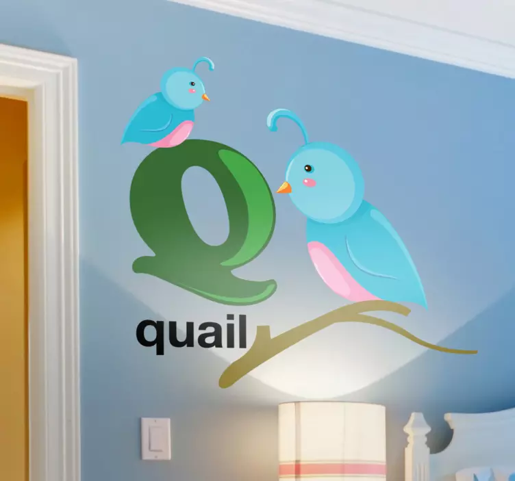 αυτοκόλλητο γράμμα q παιδιά - TenStickers