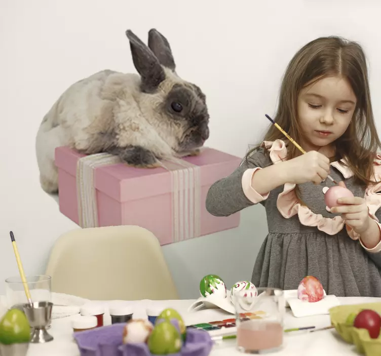 αυτοκόλλητο με κουνέλι με δώρο αγρόκτημα - TenStickers