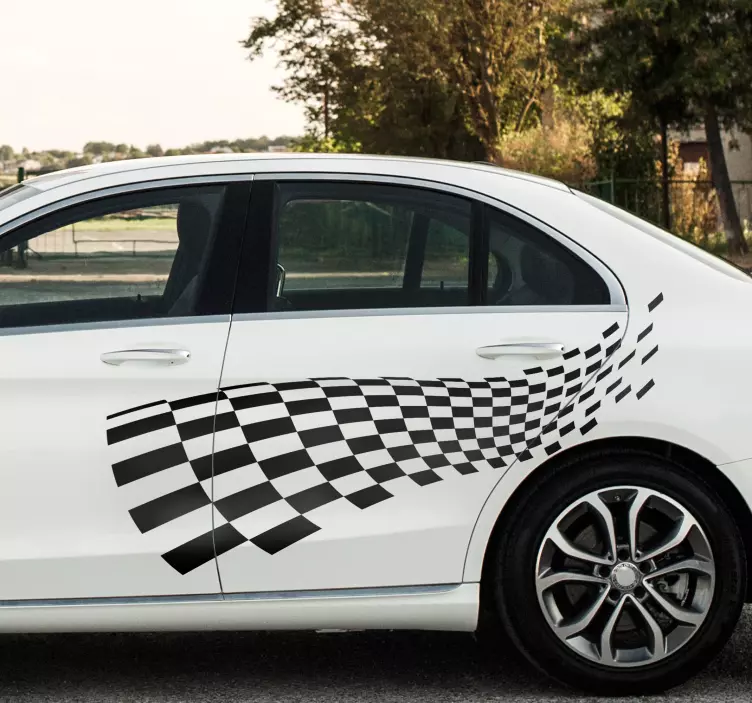 αυτοκόλλητο αυτοκίνητα αγωνιστική σημαία - TenStickers