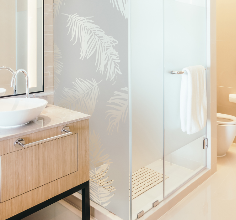 αυτοκόλλητο οθόνης ντους φυτών τροπικού δάσους - TenStickers