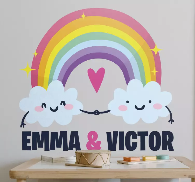 ουράνιο τόξο με εξατομικευμένα ονόματα decal - TenStickers