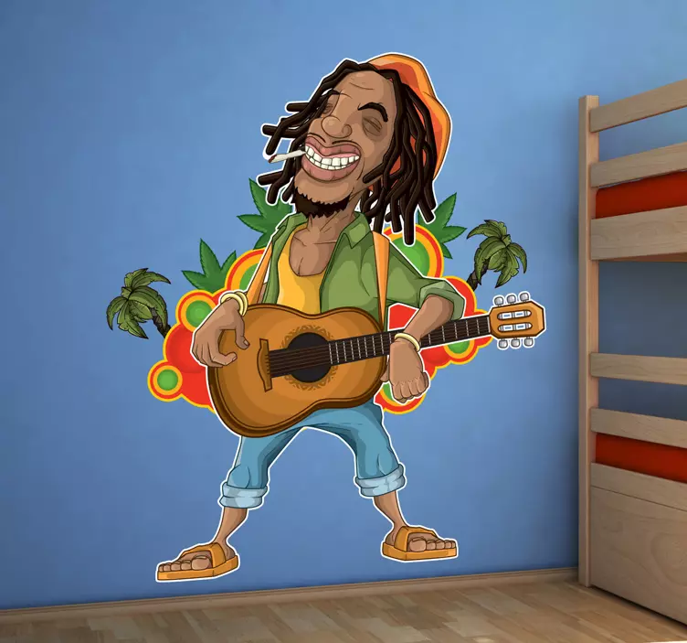 αυτοκόλλητο τοίχου rastafari bob marley - TenStickers
