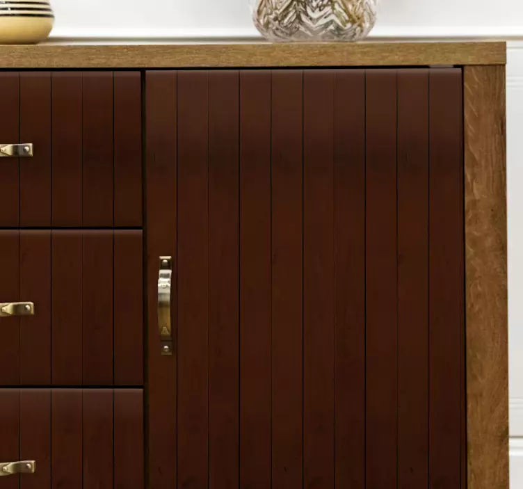 ακατέργαστες καφέ σανίδες μοτίβο χαλκομανίας επίπλων - TenStickers