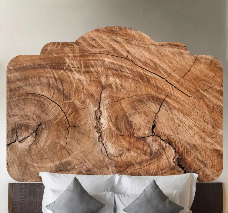 ρεαλιστική καφέ ξύλινη υφή αυτοκόλλητο κεφαλιού - TenStickers