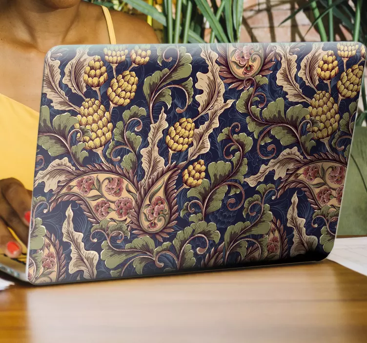 αυτοκόλλητο φορητό υπολογιστή ρεαλιστική εικόνα paisley - TenStickers