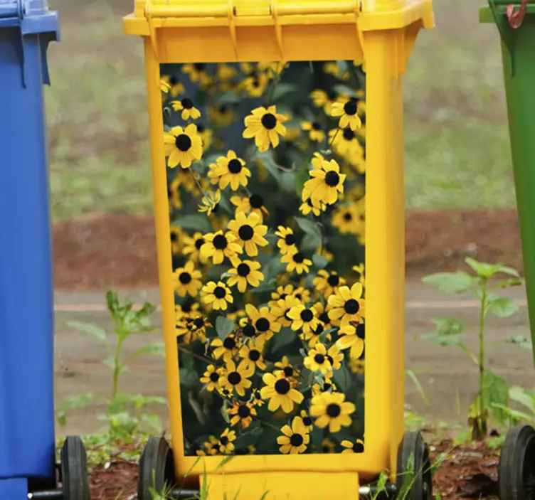 Αυτοκόλλητο δοχείου ζωντανή σκηνή λουλουδιών - TenStickers