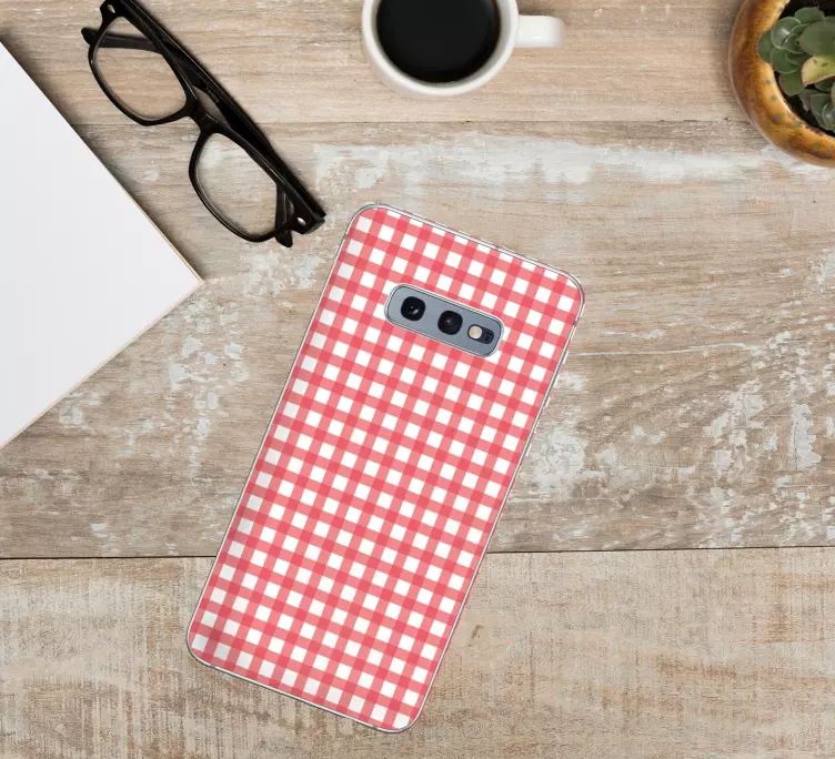 κόκκινο καρό διακόσμηση samsung decal - TenStickers