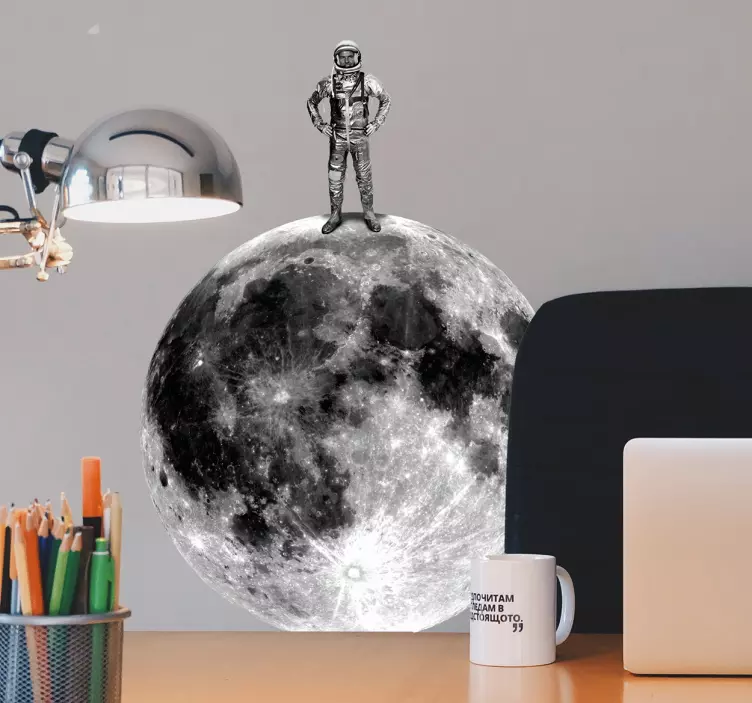 αυτοκόλλητο ρετρό αστροναύτης διαστημική επιστήμη - TenStickers