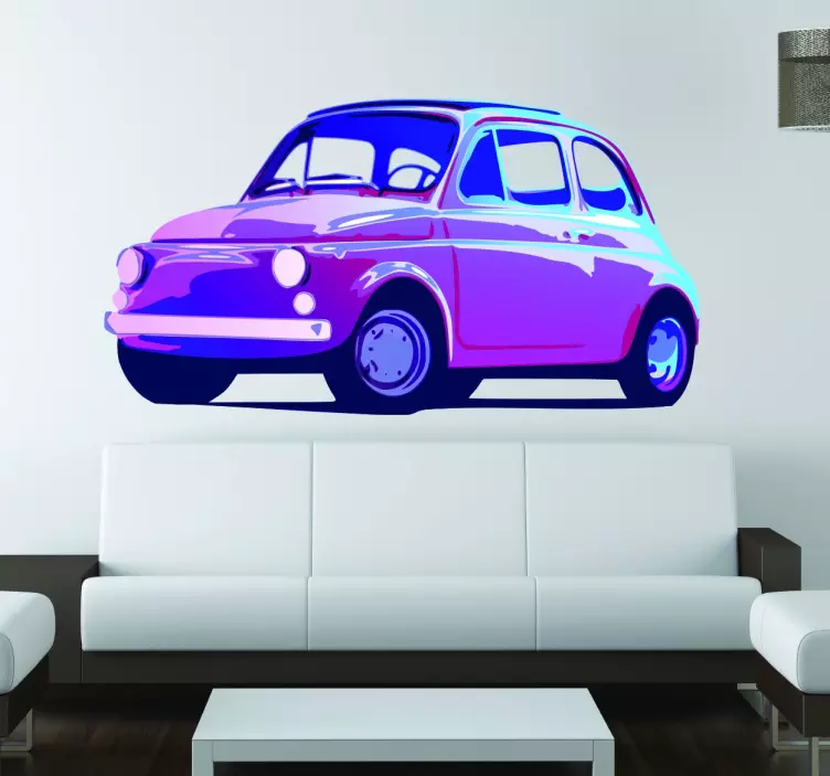 αυτοκόλλητο ρετρό fiat 500 - TenStickers