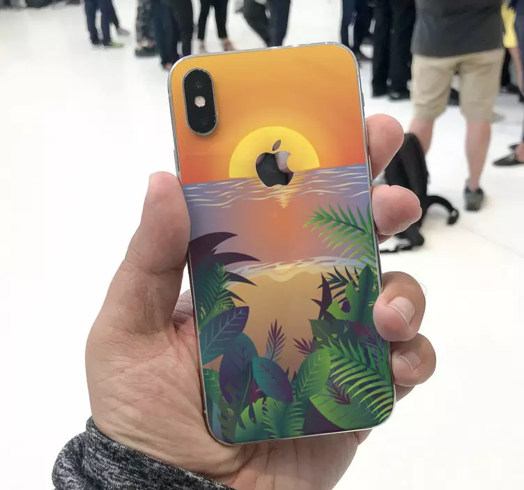 αυτοκόλλητο ρετρό ήλιο παραλία iphone - TenStickers
