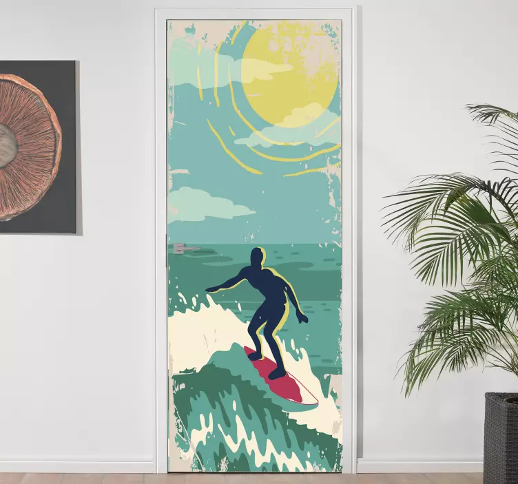 ρετρό αντηλιακή πόρτα βινυλίου - TenStickers