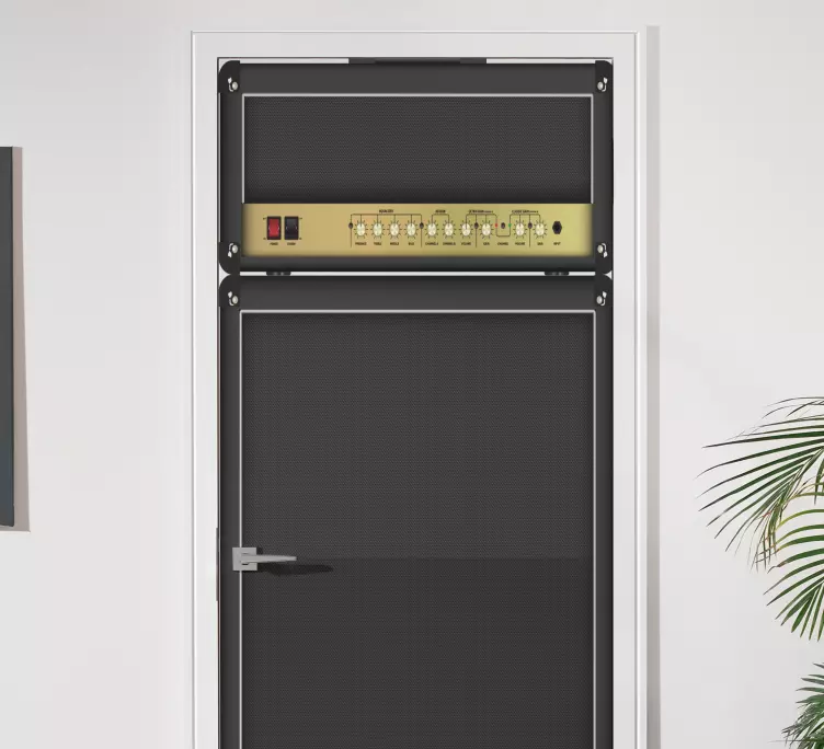 αυτοκόλλητο πόρτας ενισχυτή ροκ κιθάρας - TenStickers