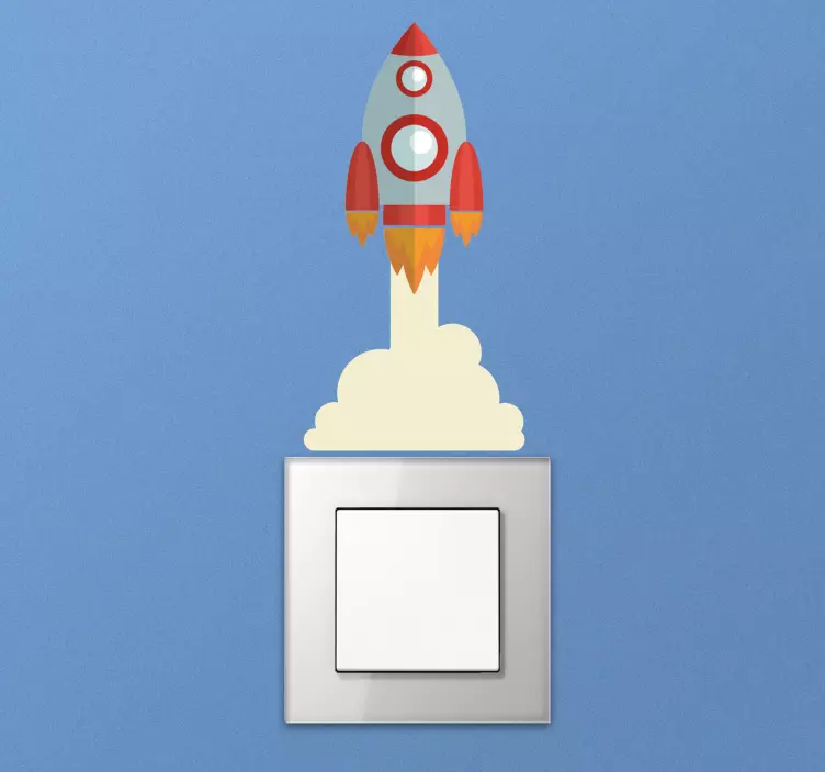 Αυτοκόλλητο διαστημικού διακόπτη φωτός πυραύλων - TenStickers