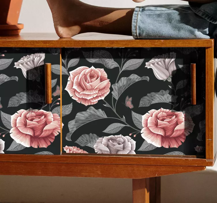 αυτοκόλλητο φορητό υπολογιστή μοτίβο τριαντάφυλλα - TenStickers