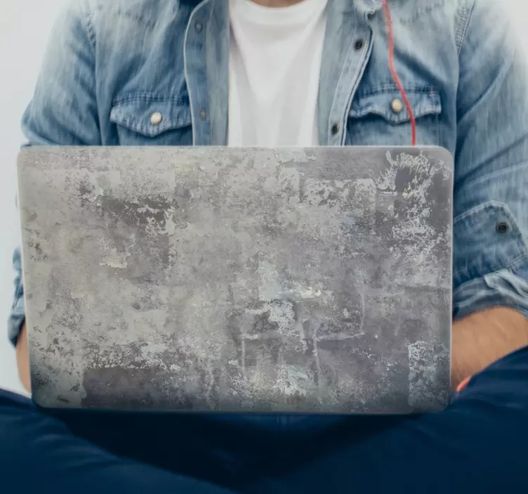 αυτοκόλλητο ρουστίκ πέτρα απομίμηση φορητού υπολογιστή - TenStickers