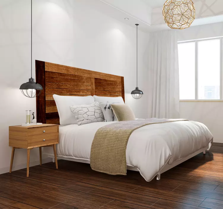 ρουστίκ ξύλινες σανίδες υφή κεφαλάρι χαλκομανία - TenStickers