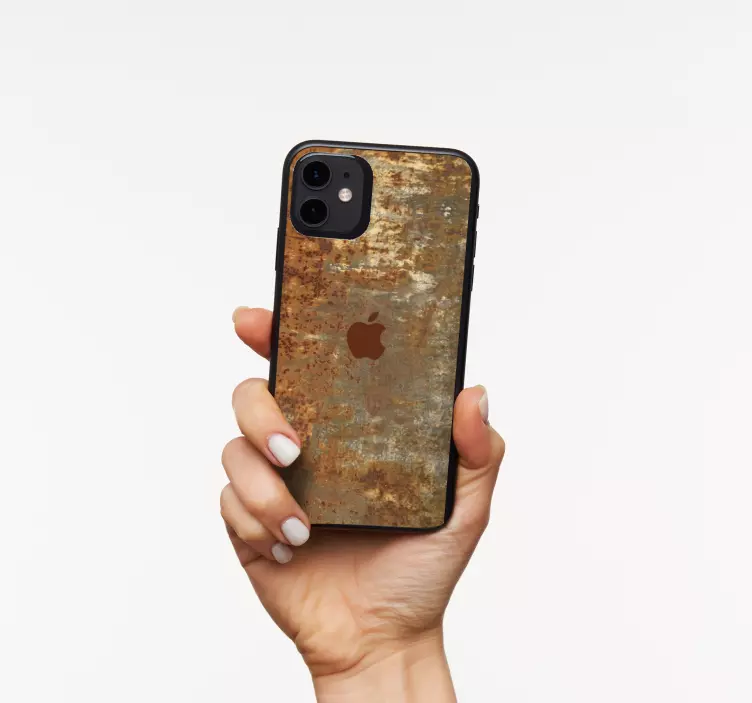 αυτοκόλλητο με σκουριασμένο μέταλλο υφή iphone - TenStickers