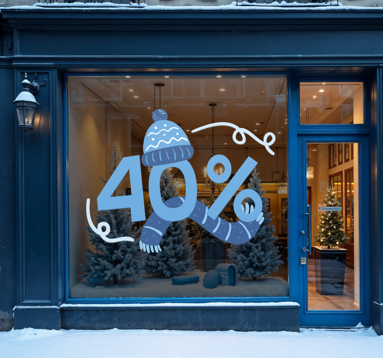 Αυτοκόλλητα προσφορών μπλε χειμερινή έκπτωση - TenStickers