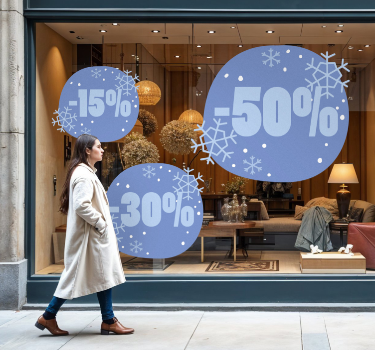 Αυτοκόλλητα προσφορών χειμερινή έκπτωση - TenStickers