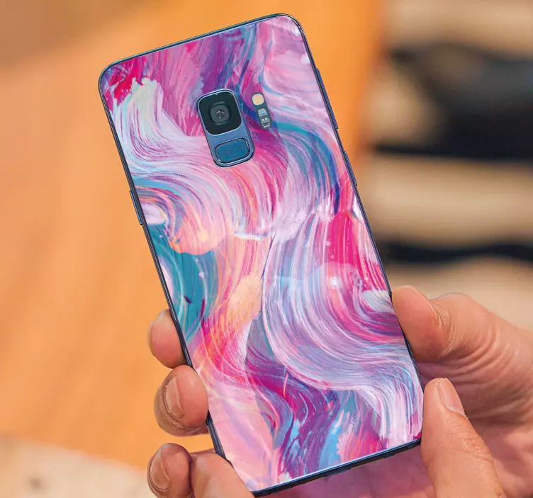 αυτοκόλλητο Samsung μοβ μοτίβο πινελιών - TenStickers